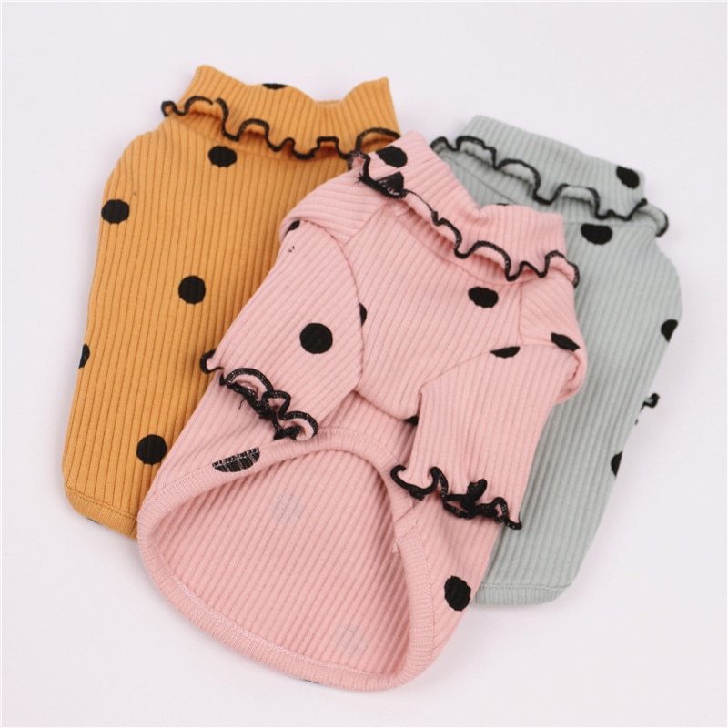 Dot turtleneck dog bottoming shirt - Keep Me Pawsted