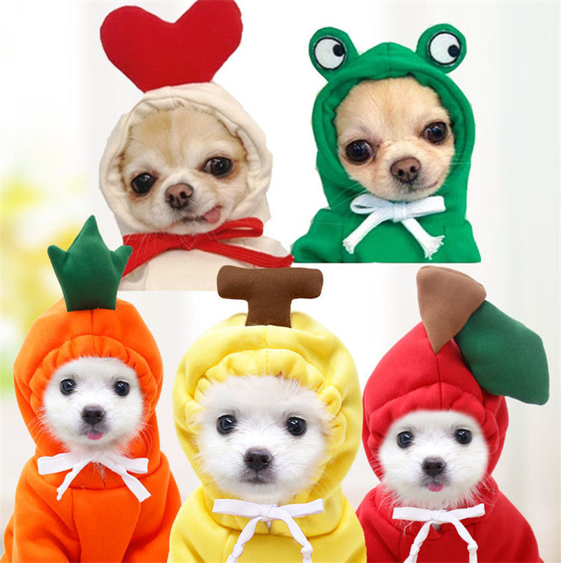 Cute Fruit Dog Clothes For Small Dogs Hoodies Winter Warm Fleece Pet Clothing Puppy Cat Costume Coat For French Chihuahua Outfit - Keep Me Pawsted