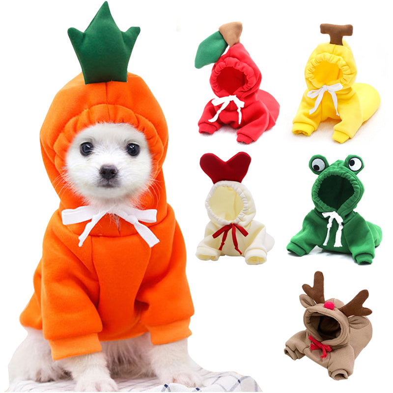 Cute Fruit Dog Clothes For Small Dogs Hoodies Winter Warm Fleece Pet Clothing Puppy Cat Costume Coat For French Chihuahua Outfit - Keep Me Pawsted