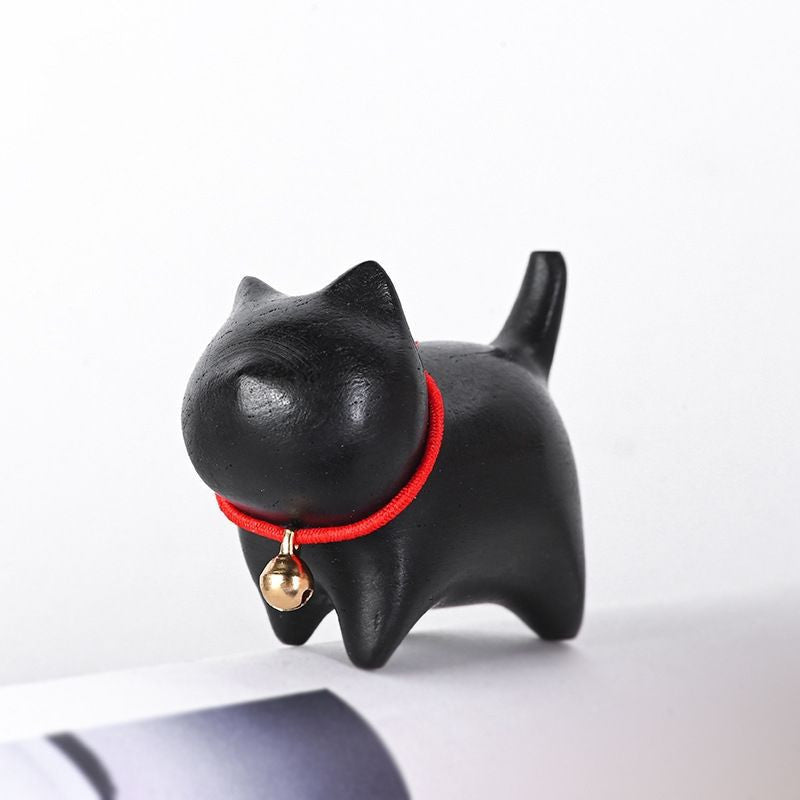 Sandalwood Kitten Ornaments Cute Hippo Mini Wooden Cat Play - Keep Me Pawsted