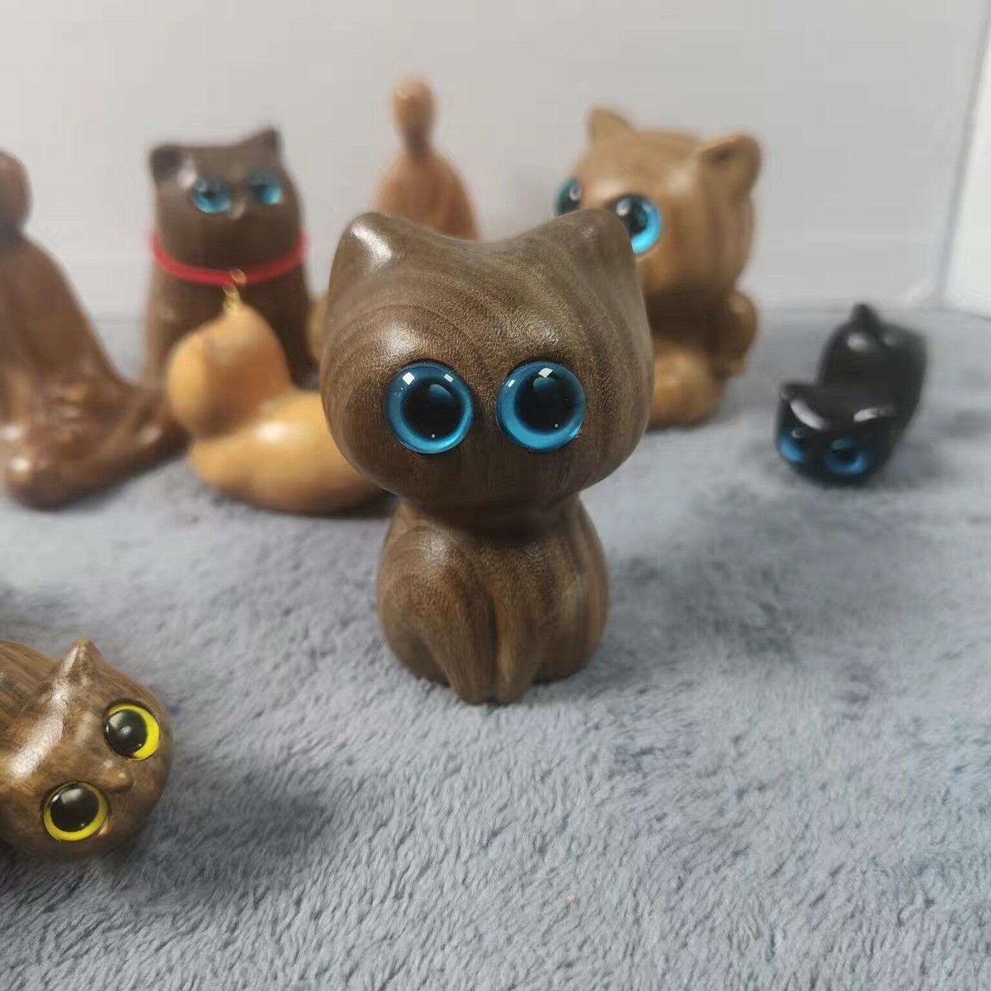 Sandalwood Kitten Ornaments Cute Hippo Mini Wooden Cat Play - Keep Me Pawsted