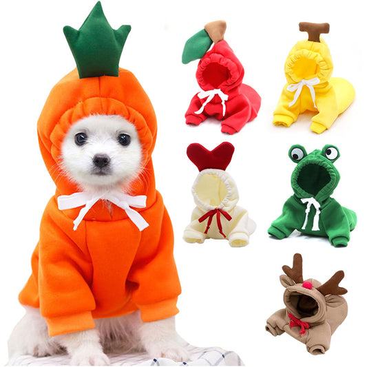 Cute Fruit Dog Clothes For Small Dogs Hoodies Winter Warm Fleece Pet Clothing Puppy Cat Costume Coat For French Chihuahua Outfit - Keep Me Pawsted
